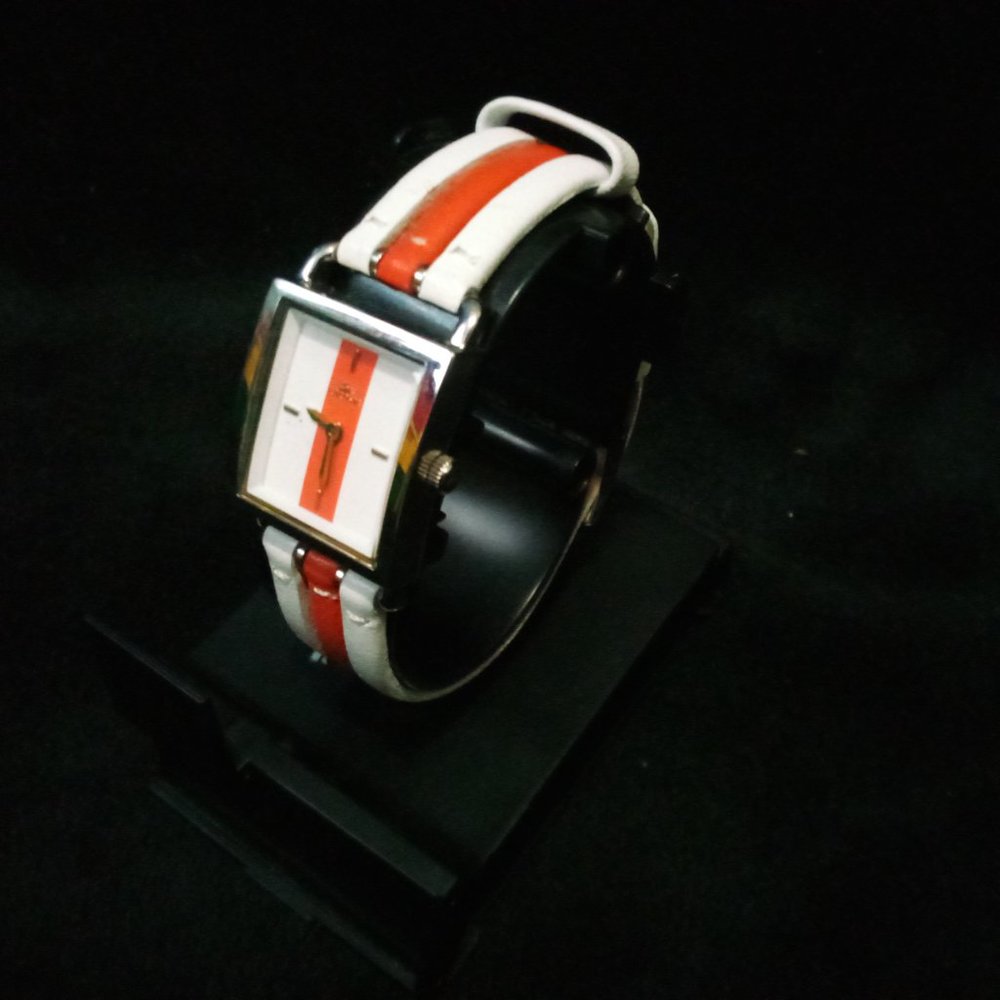 Pre-Loved Lacoste 6500L Orange White Silver Tone Watch  3ATM